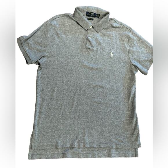 Polo Ralph Lauren Men’s Size Large Custom Fit Gray Short Sleeve Polo Shirt - Picture 1 of 7